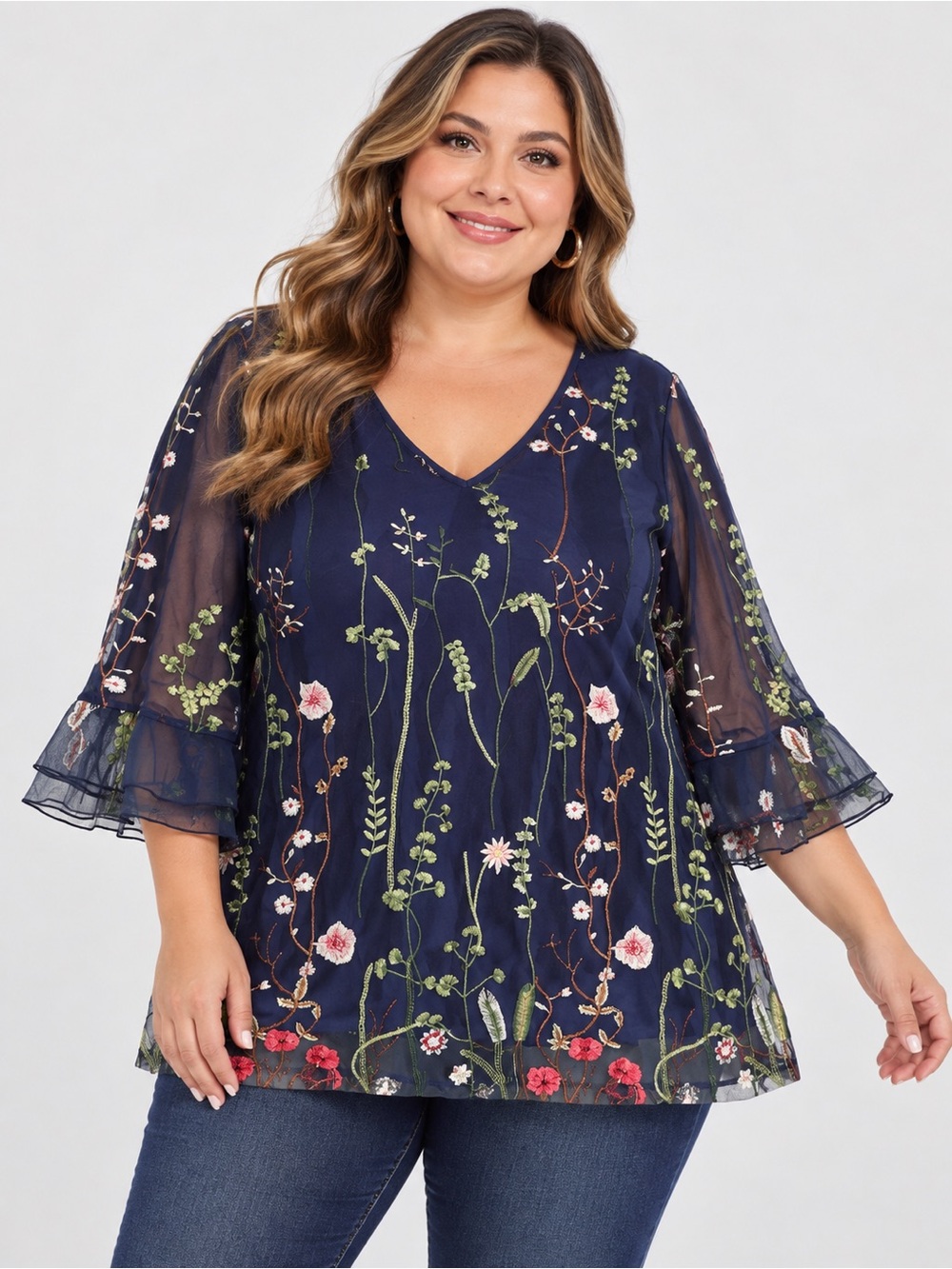 🎉5 for $45🎉 Bloomchic embroidered top blouse shirt size 22